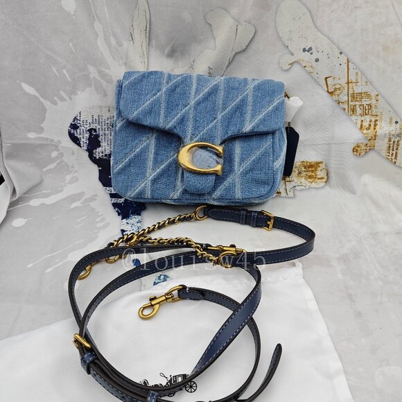 Coach denim blue TIMES SQUARE QUILT TABBY SHOULDER BAG - Picture 1 of 9